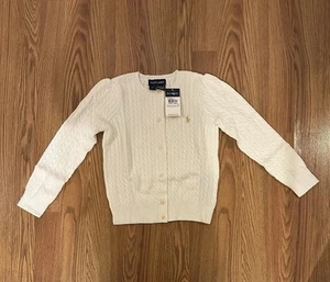 Polo Ralph Lauren Girls Cable-Knit Button Front Cardigan Sweater,Warm White, 5T - Picture 1 of 2