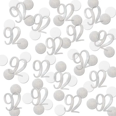 200 PIEZAS Confeti Plata Brillo 92, 92º Cumpleaños, Decoración de Mesa Aniversario Foto 1 de 2
