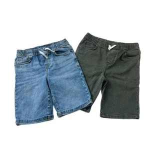 Cat & Jack Boy's Shorts Jeans Lot Of 2 Large Stretch Pull On Casual - Picture 1 of 10