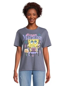SpongeBob SquarePants Juniors’ Graphic Boyfriend Tee, Size 2X - Picture 1 of 1