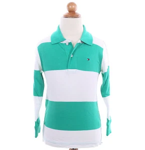 Tommy Hilfiger Children Big Boy Kid Stripe Pique Long Sleeve Polo Shirt -$0 Ship - Picture 1 of 2