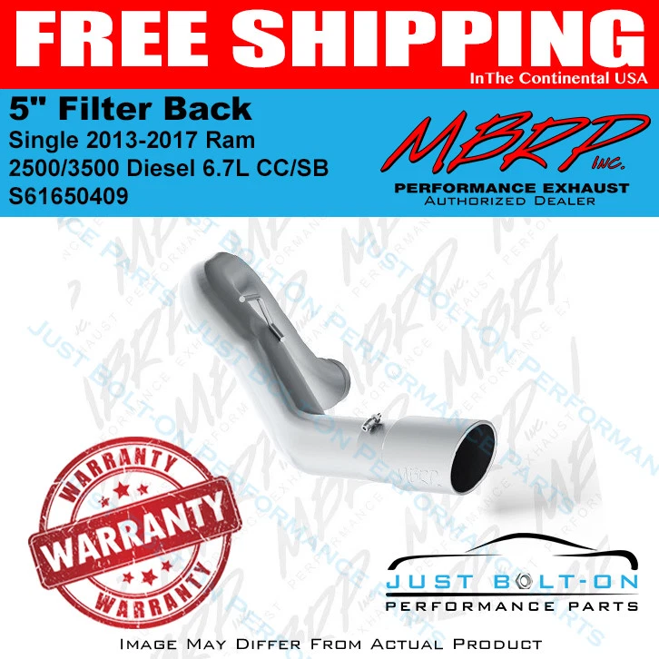 MBRP 2013-2017 Ram 2500/3500 Diesel 6.7L CC/SB 5in Filter Back Single S61650409 Foto 1 de 1