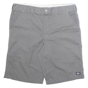 DICKIES Mens Chino Shorts Grey Striped 2XL W42 - Picture 1 of 6