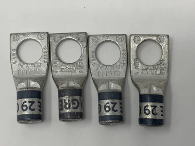 Grainger Huya 24C360 1-Hole Compression Copper Lugs 4 AWG 3/8" Stud Lot of 4 - Image 1 of 2