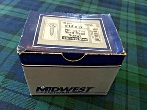 Midwest Fastener 53595 Phillips Flat Sheet Metal Screws #14 x 3 50 Piece - Picture 1 of 8