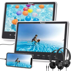 2 x 12" Auto Kopfstütze Monitor TV Tragbarer DVD Player HDMI AV-IN/OUT Kopfhörer - Bild 1 von 12