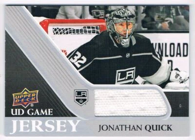 2020-21 UPPER DECK UD GAME JERSEY WHITE JONATHAN QUICK LOS ANGELES KINGS #GJ-JQ - Image 1 of 2