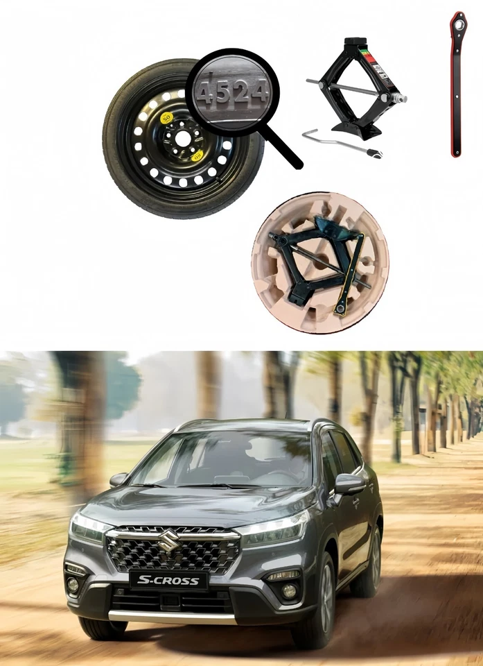 Ruotino di scorta 17" per SUZUKI VITARA/ S-CROSS con Cric e Contenitore DOT 4524 - Imagen 1 de 4