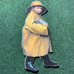 Uneeda Biscuit Sign National Nabisco Reproduction 1991 17" Cardboard Raincoat - Picture 1 of 6