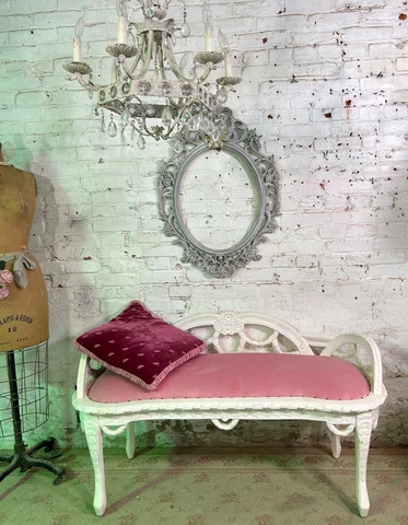 Painted Cottage Shabby Chic French Bench Cover