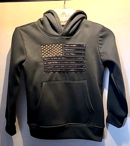 Mossy Oak Kids 8 Hoodie Hunter Green Long Sleeve Hooded Performance Fleece Flag - Picture 1 of 7