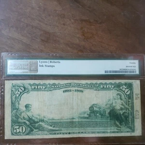 1902 $50 NATIONAL -DATE BACK  PMG20 fr667 VanWert.  s/n 1964..  REALLY NICE!!! - Picture 1 of 11