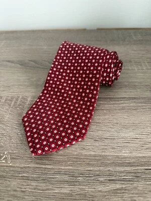 Corbata de Seda OLD NAVY Roja Azul Blanca Geométrica Hombre EE. UU. 57" X 3.75"  Foto 1 de 4