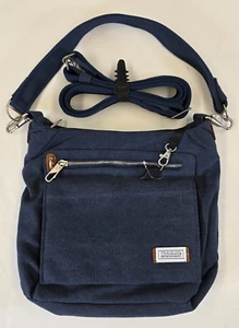 Travelon Anti-Theft Heritage Crossbody Hobo RFID Travel Purse Blue NWOT - Picture 1 of 23