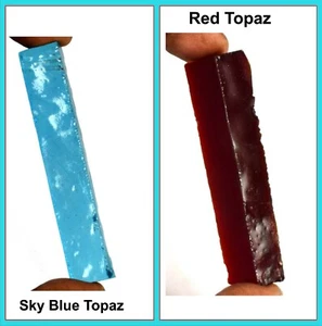 170-190 Kt Rot & Himmelblau Topas Edelstein Scheibe Grobes Paar Zertifiziert - Bild 1 von 6