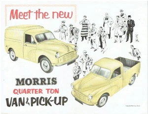 MORRIS MINOR SERIES II 0.25-TON VAN & PICK-UP ORIG. 1953 FACTORY SALES BROCHURE - Picture 1 of 1