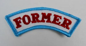 Motorcycle Club Member Former Rocker Patch 3" Wide Blue w/ Red letters - Picture 1 of 3