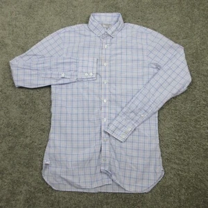 Turnbull & Asser Shirt Mens Small Blue Pink Plaid Infromalist Button Up Collared - Picture 1 of 10