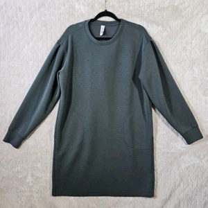 Spanx Air Essentials Shift Dress Womens Large Long Sleeve Green Comfort Minimal - Picture 1 of 9