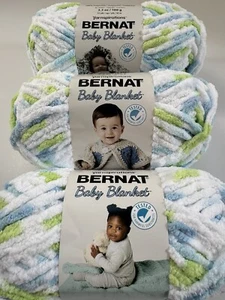 Bernat Baby Blanket Super Bulky Yarn Lot of 3~3.5oz Skeins Funny Prints 03233 - Picture 1 of 6