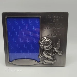 Baby Pewter Angel Child Frame Gift Photo Picture Frame - Picture 1 of 11