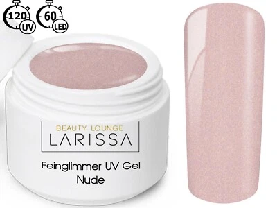 BEAUTY LOUNGE LARISSA Nagelstudio Farbgel Glimmer LED UV Gel 5 ml Farbe Nude Fullcover Nailart Design