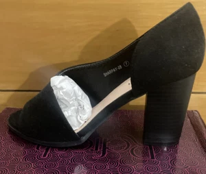 Refresh Womens Sharpay Pump Heel Shoes Black Suede Size 7 M US - Picture 1 of 4