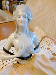 Antique Porcelaine Half Doll Headboard Lamp, With Wire Frame. 271 ? Inside Doll - Picture 1 of 7