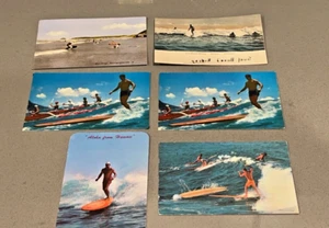 Vintage Lot of 6 Surfing;Postcards  Beach; Waves - Picture 1 of 5
