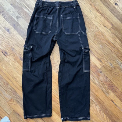 Pantalones Almost Famous Mujer L Carga Pierna Ancha Años 90 Sueltos Y2K Grunge Patinador Gótico Foto 1 de 4