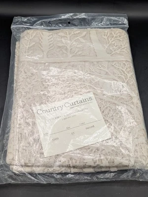 Nuevas Cortinas Country Árboles Y Pájaros Encaje 63" Estilo Natural 50431 Foto 1 de 4