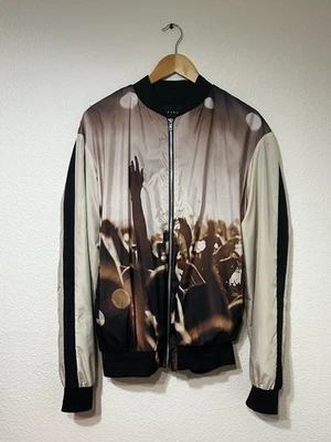 Zara Men’s Bomber Jacket Size L | Concert Crowd Print | Made in Portugal | Satin - Image 1 of 4
