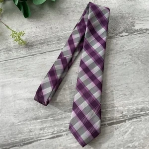 Van Heusen Tie Purple Grey Plaid New NWOT Necktie  - Picture 1 of 4