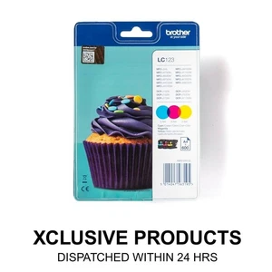 Brother LC-123C/LC-123M/LC-123Y Inkjet Cartridges, Cyan/Magenta/Yellow - New - Picture 1 of 3