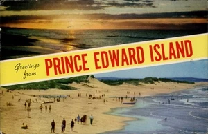 Canada Prince Edward Island Banner Greetings Vintage Postcard - Picture 1 of 2