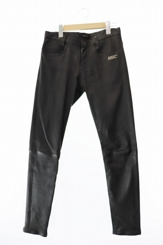 UNDERCOVER 14SS Pantaloni da motociclista in pelle di agnello M4504 1 nero marca vintage vettoriale AA 2