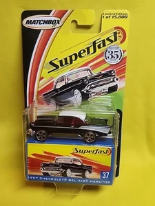 2004 Matchbox Superfast 1957 CHEVROLET BEL AIR HARDTOP  #37 BLACK WHITE  NIP 🔥H - Picture 1 of 10
