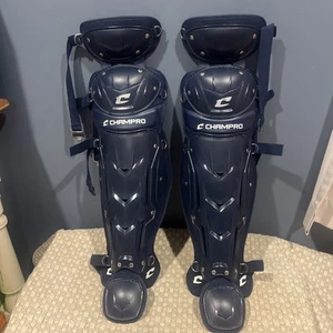 Champro Catcher Double Knee Leg Schienbeinschoner Softball Baseball Navy Länge 26" - Bild 1 von 14