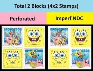 US 6028b 6028c SpongeBob SquarePants F block 4 MNH 2025 after Aug 15 - Picture 1 of 3