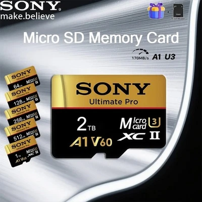 SONY Micro SD Card 2TB 512GB 256GB 128GB TF Memory Card Extreme 1TB U3 4K High - Image 1 of 4