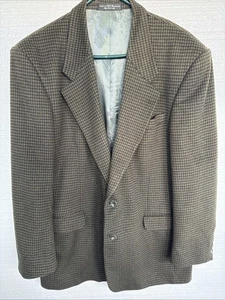 Gianfranco Ruffini Sport Coat Men’s Size 45R Green & Black Check Cashmere Blend - Picture 1 of 13