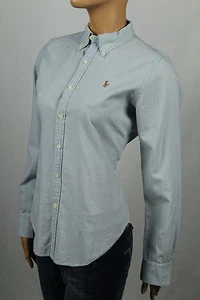 Ralph Lauren Sport Blue Skinny Fit Blouse Shirt NWT 10 - Picture 1 of 1