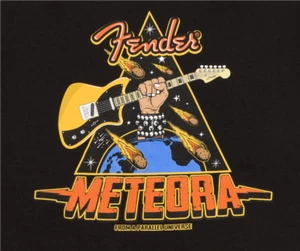 Genuine Fender  Meteora Electric Guitar T-shirt in Black Size XXL #9190113806 - Picture 1 of 2