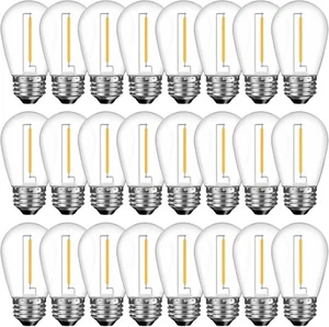 24 Pack Shatterproof S14 LED Replacement Bulbs for Outdoor String Lights, 1W Equ - Picture 1 of 7