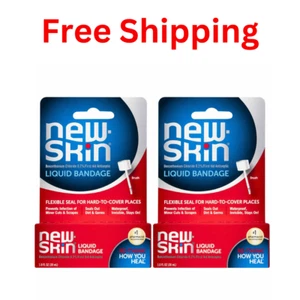 2 Pack- New Skin Liquid Bandage for Cuts and Minor Scrapes 1 fl oz (30 ml) Each - Picture 1 of 5