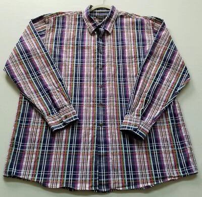 Camisa Harold Powell Abotonada Hombre’s 2XL XXL Multicolor Cuadros Manga Larga Bolsillo Foto 1 de 4