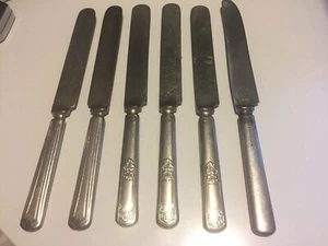Cuchillos esparcidores cubiertos plateados lote mixto de 6 Insico vintage - Imagen 1 de 6