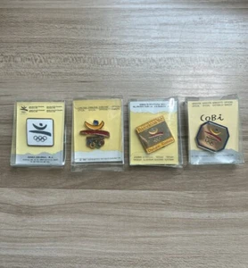 1992 BARCELONA SUMMER OLYMPIC GAMES OFFICIAL LOGO BADGE PIN 4X LOT - Picture 1 of 5