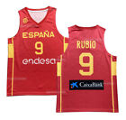 Throwback Ricky Rubio #9 Espana Basketball Jersey Red S-6XL Custom Names