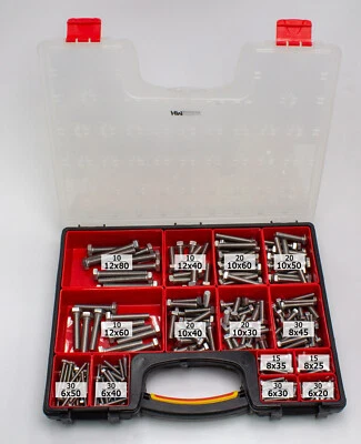 Tornillos-Surtido din 933 , Tuerca Cabeza Hexagonal, Acero Inox A2, Set en Caja - Imagen 1 de 2